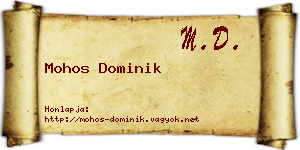 Mohos Dominik névjegykártya